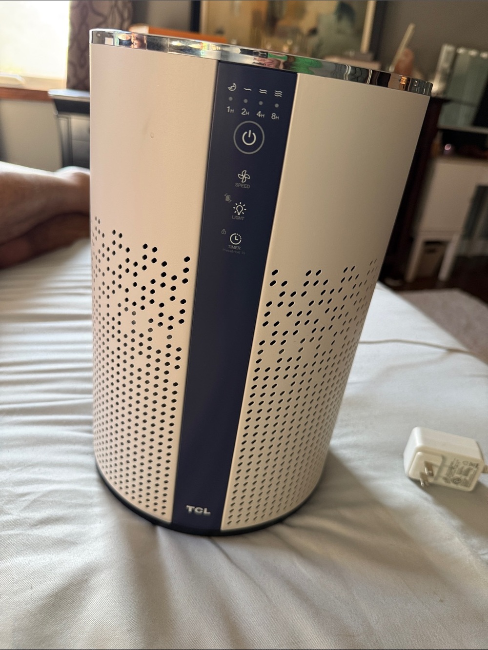 TCL Cream and Navy Compact Air Purifier